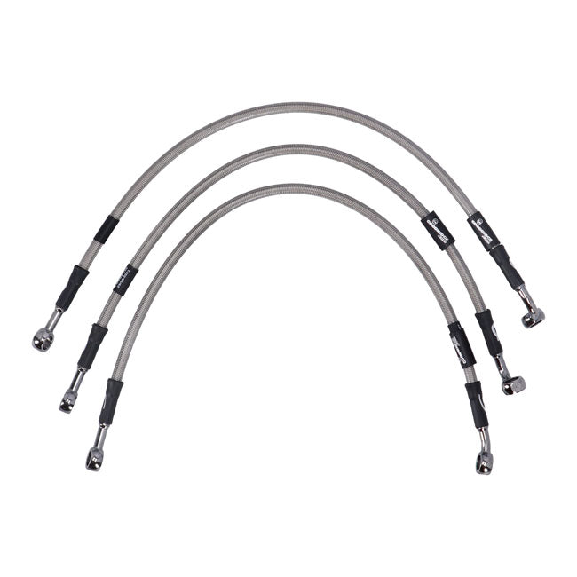 MCS by Goodridge brake line front, stainless clear coated BRAKE LINES Mcs