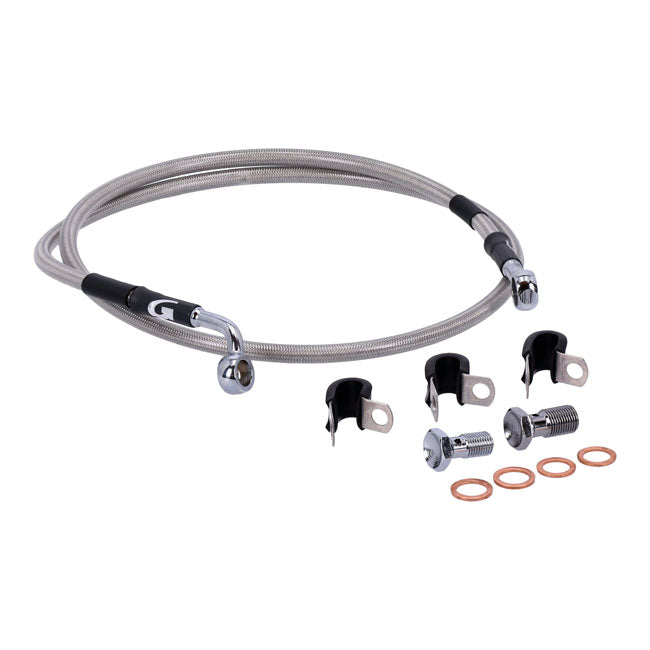 MCS by Goodridge brake line front, stainless clear coated BRAKE LINES Mcs
