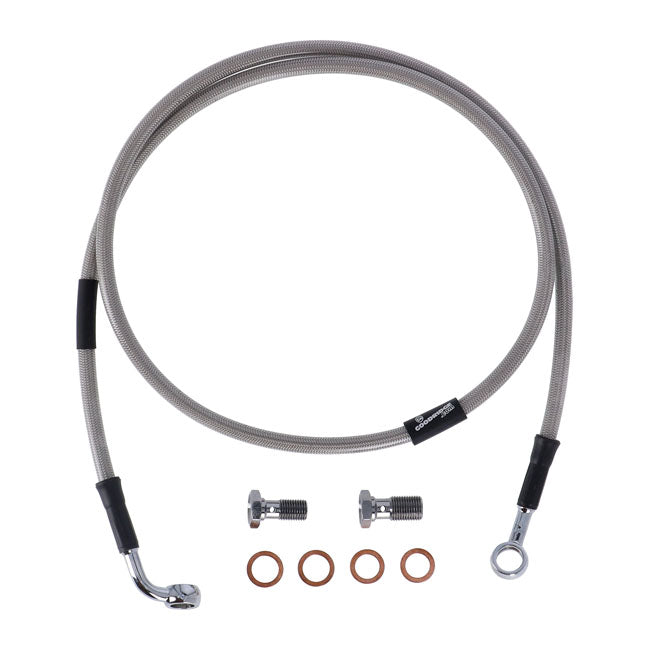 MCS by Goodridge brake line front, stainless clear coated BRAKE LINES Mcs