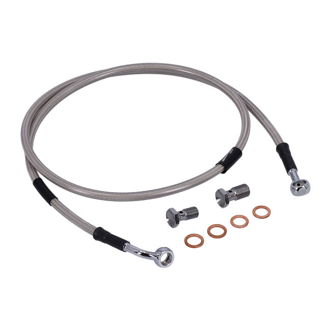 MCS by Goodridge brake line front, stainless clear coated BRAKE LINES Mcs