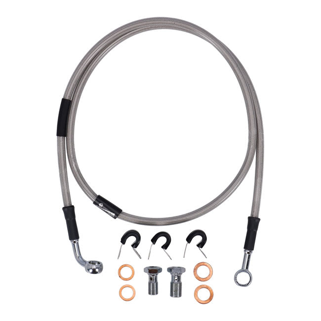 MCS by Goodridge brake line front, stainless clear coated BRAKE LINES Mcs