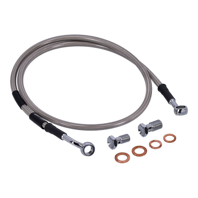 MCS by Goodridge brake line front, stainless clear coated BRAKE LINES Mcs