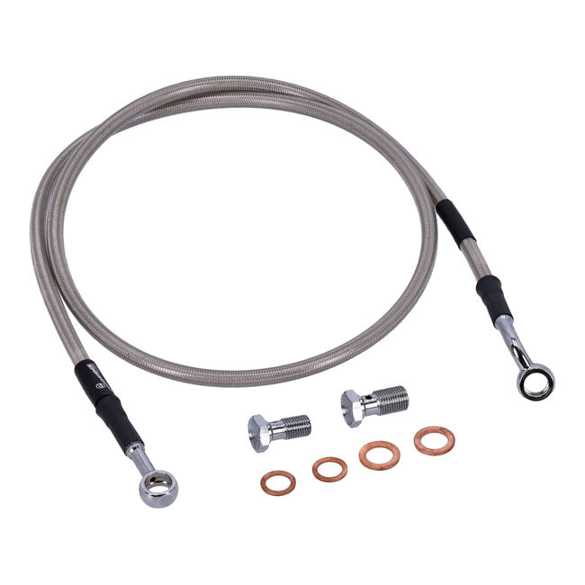 MCS by Goodridge brake line front, stainless clear coated BRAKE LINES Mcs