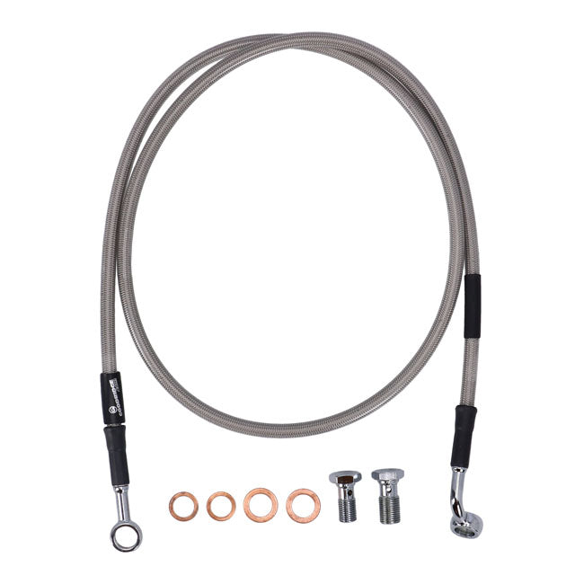 MCS by Goodridge brake line front, stainless clear coated BRAKE LINES Mcs