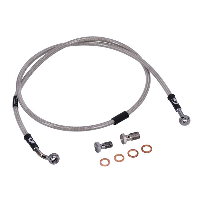 MCS by Goodridge brake line front, stainless clear coated BRAKE LINES Mcs