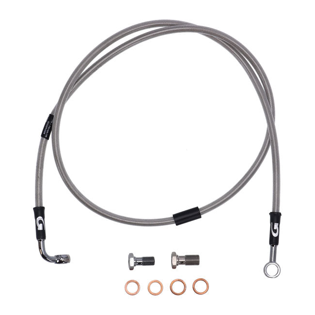MCS by Goodridge brake line front, stainless clear coated BRAKE LINES Mcs