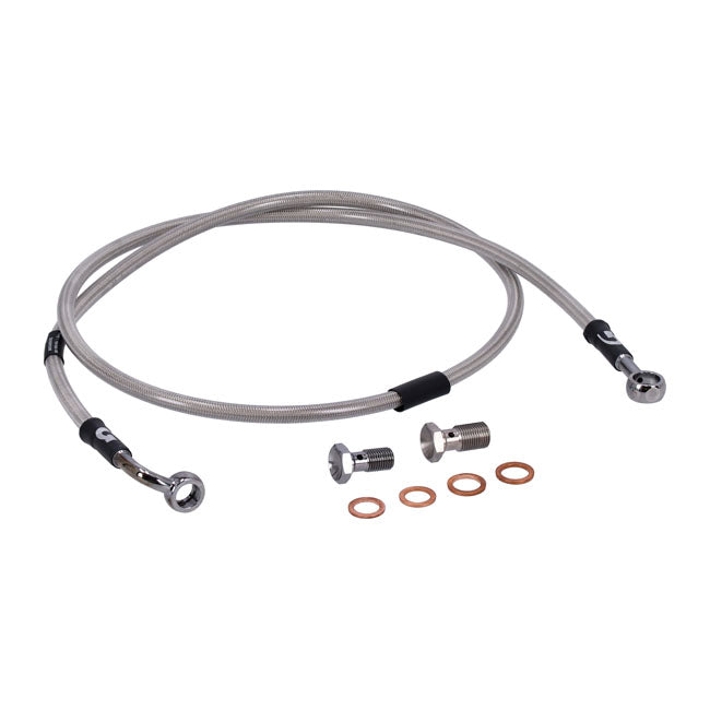 MCS by Goodridge brake line front, stainless clear coated BRAKE LINES Mcs