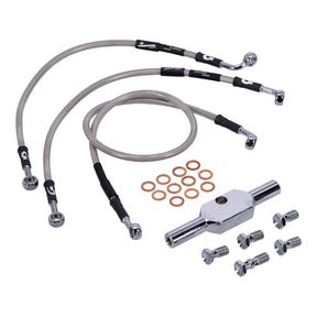 MCS by Goodridge brake line front, stainless clear coated BRAKE LINES Mcs