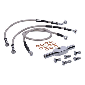 MCS by Goodridge brake line front, stainless clear coated BRAKE LINES Mcs