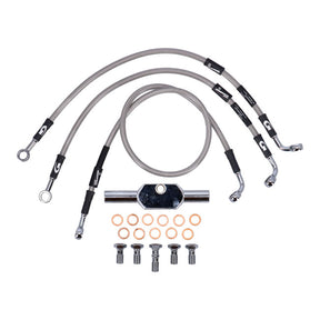 MCS by Goodridge brake line front, stainless clear coated BRAKE LINES Mcs