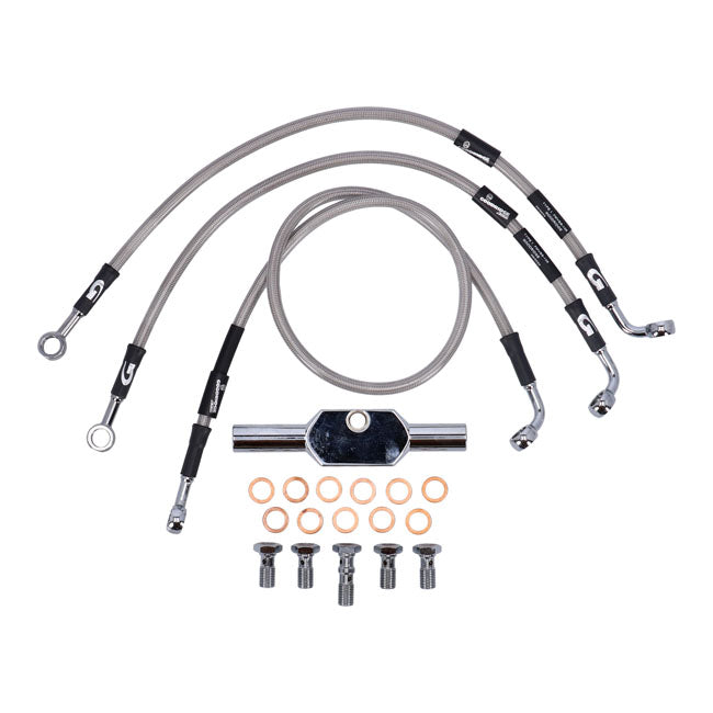 MCS by Goodridge brake line front, stainless clear coated BRAKE LINES Mcs