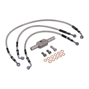 MCS by Goodridge brake line front, stainless clear coated BRAKE LINES Mcs