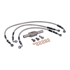 MCS by Goodridge brake line front, stainless clear coated BRAKE LINES Mcs