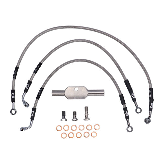 MCS by Goodridge brake line front, stainless clear coated BRAKE LINES Mcs