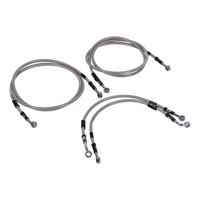 MCS by Goodridge brake line front, stainless clear coated BRAKE LINES Mcs
