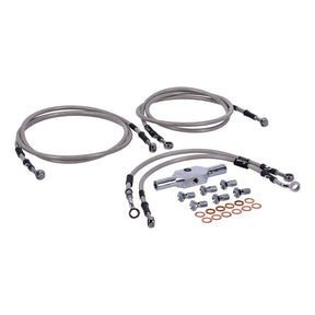MCS by Goodridge brake line front, stainless clear coated BRAKE LINES Mcs