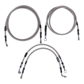 MCS by Goodridge brake line front, stainless clear coated BRAKE LINES Mcs