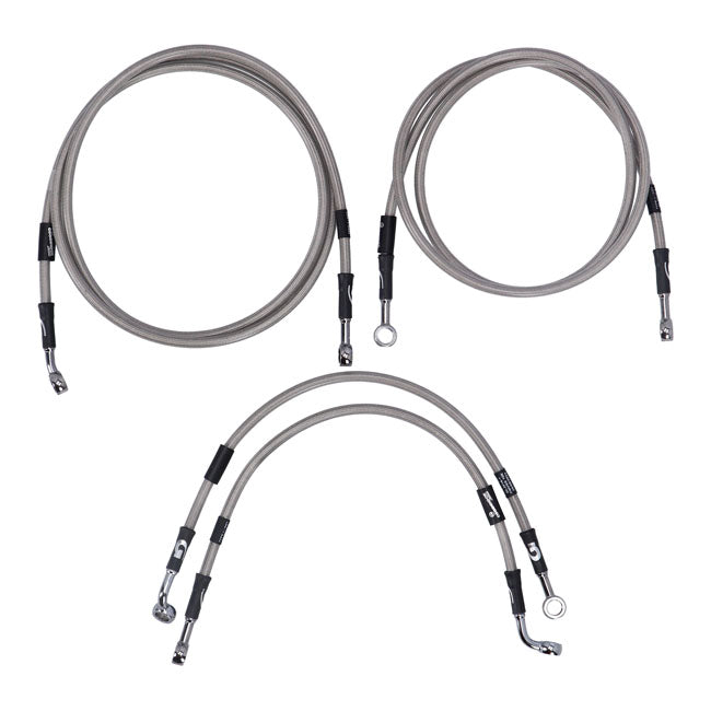 MCS by Goodridge brake line front, stainless clear coated BRAKE LINES Mcs