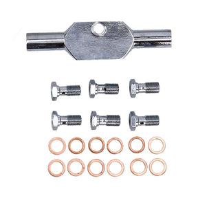 MCS by Goodridge brake line front, stainless clear coated BRAKE LINES Mcs