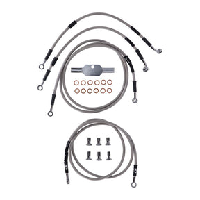 MCS by Goodridge brake line front, stainless clear coated BRAKE LINES Mcs