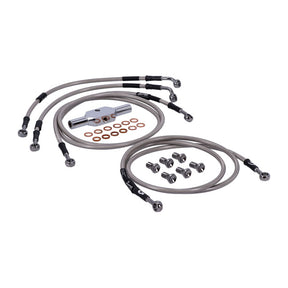 MCS by Goodridge brake line front, stainless clear coated BRAKE LINES Mcs