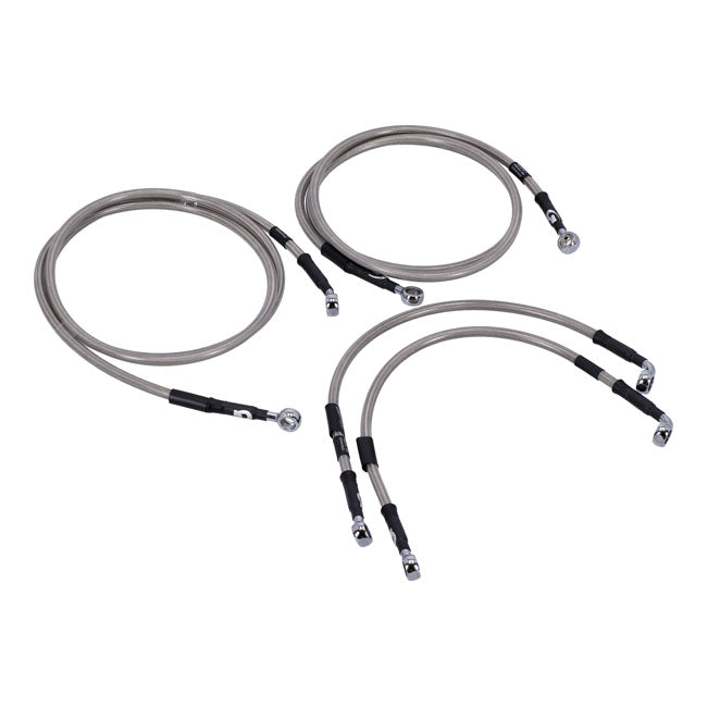 MCS by Goodridge brake line front, stainless clear coated BRAKE LINES Mcs