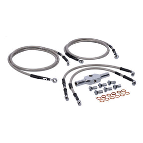 MCS by Goodridge brake line front, stainless clear coated BRAKE LINES Mcs