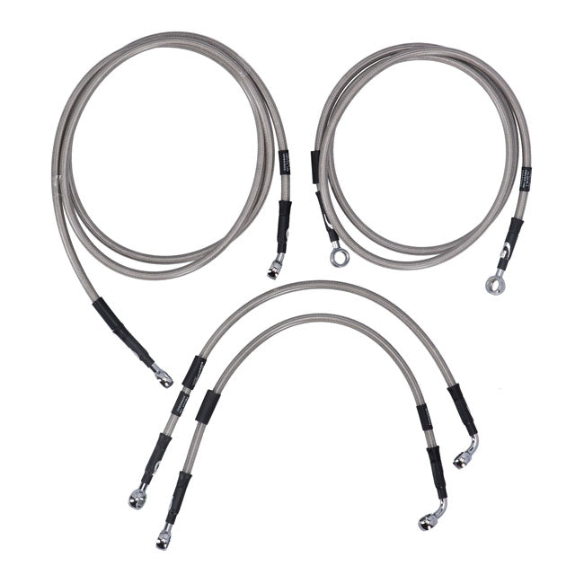 MCS by Goodridge brake line front, stainless clear coated BRAKE LINES Mcs