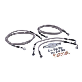 MCS by Goodridge brake line front, stainless clear coated BRAKE LINES Mcs
