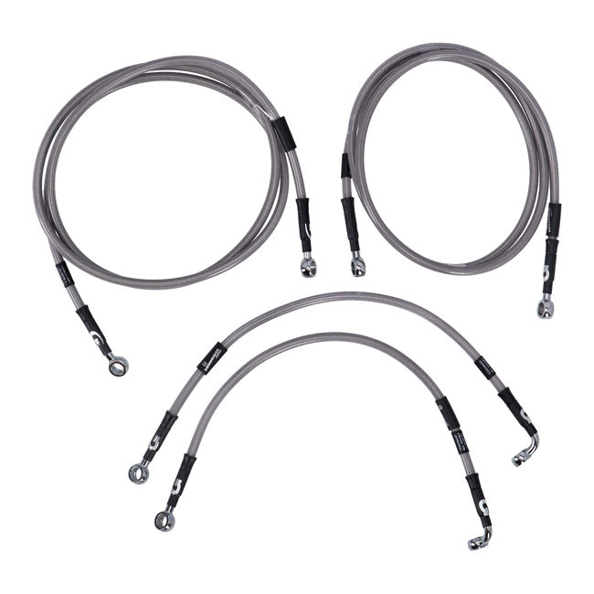 MCS by Goodridge brake line front, stainless clear coated BRAKE LINES Mcs