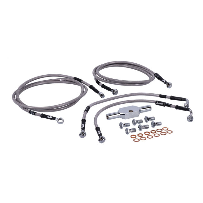 MCS by Goodridge brake line front, stainless clear coated BRAKE LINES Mcs