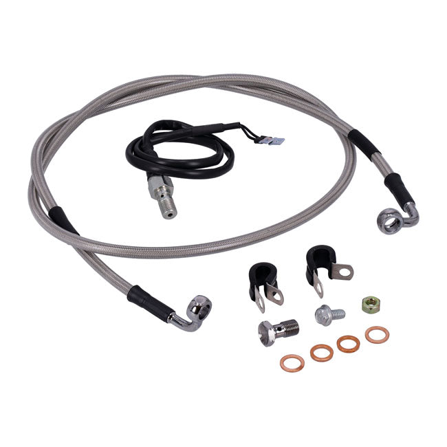 MCS by Goodridge brake line rear, stainless clear coated BRAKE LINES Mcs