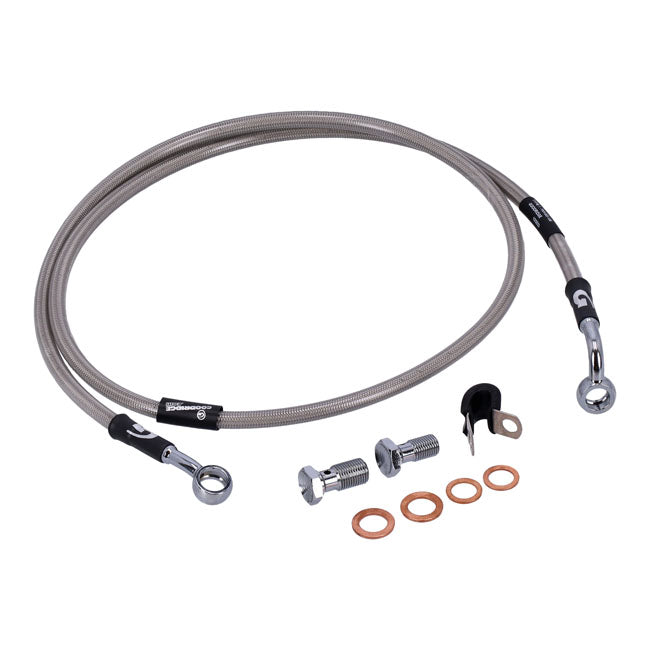 MCS by Goodridge brake line front, stainless clear coated BRAKE LINES Mcs