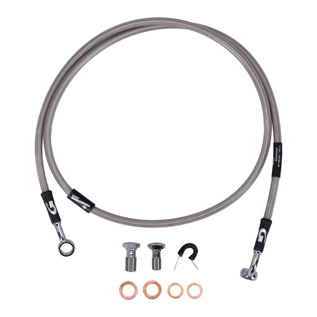 MCS by Goodridge brake line front, stainless clear coated BRAKE LINES Mcs