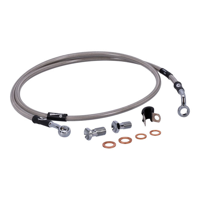 MCS by Goodridge brake line front, stainless clear coated BRAKE LINES Mcs