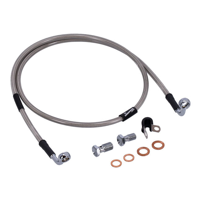 MCS by Goodridge brake line front, stainless clear coated BRAKE LINES Mcs