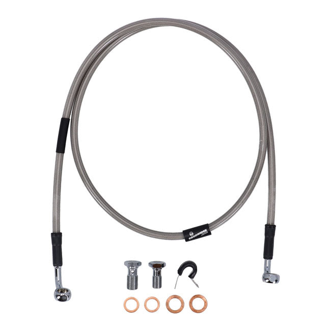 MCS by Goodridge brake line front, stainless clear coated BRAKE LINES Mcs
