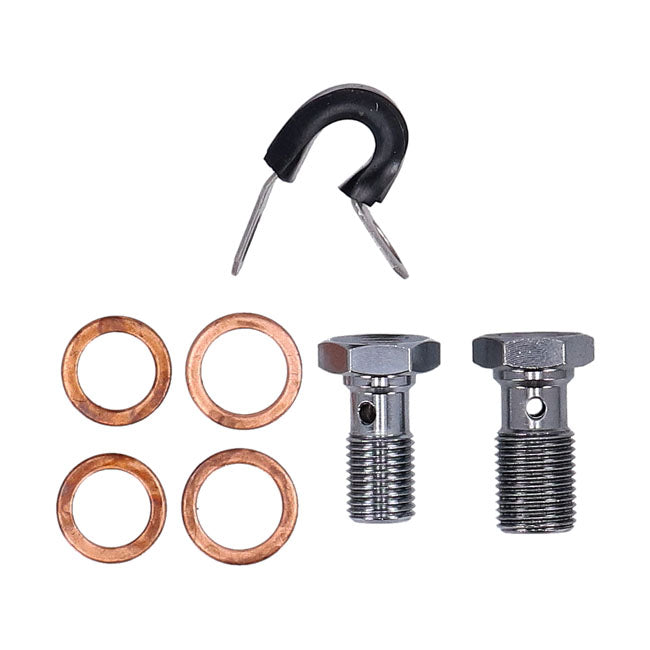 MCS by Goodridge brake line front, stainless clear coated BRAKE LINES Mcs