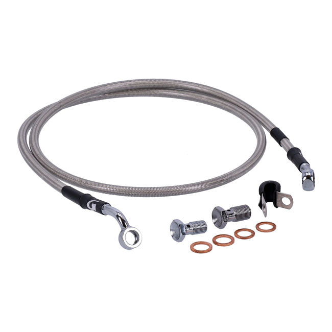 MCS by Goodridge brake line front, stainless clear coated BRAKE LINES Mcs