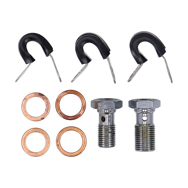 MCS by Goodridge brake line front, stainless clear coated BRAKE LINES Mcs
