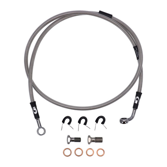 MCS by Goodridge brake line front, stainless clear coated BRAKE LINES Mcs
