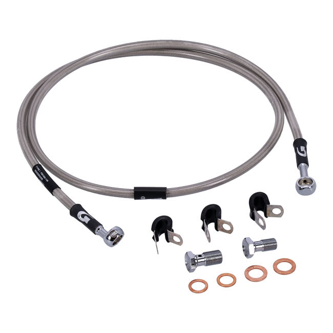 MCS by Goodridge brake line front, stainless clear coated BRAKE LINES Mcs