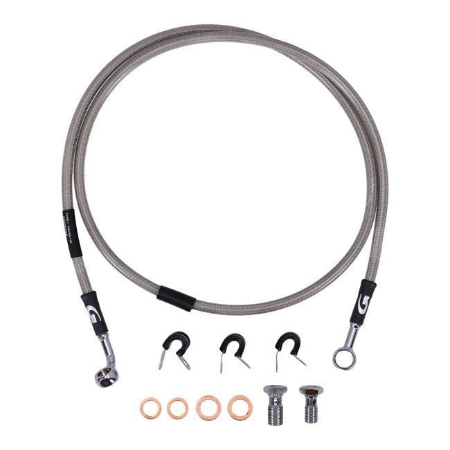 MCS by Goodridge brake line front, stainless clear coated BRAKE LINES Mcs