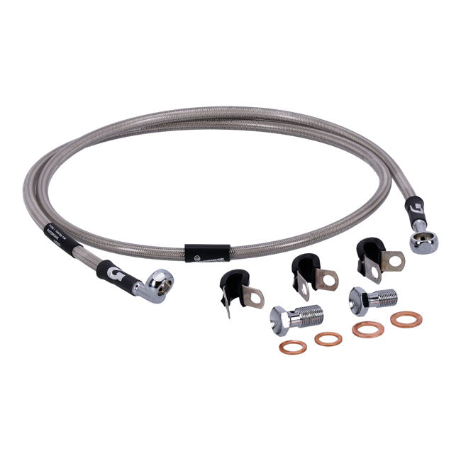 MCS by Goodridge brake line front, stainless clear coated BRAKE LINES Mcs