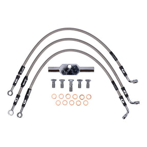 MCS by Goodridge brake line front, stainless clear coated BRAKE LINES Mcs
