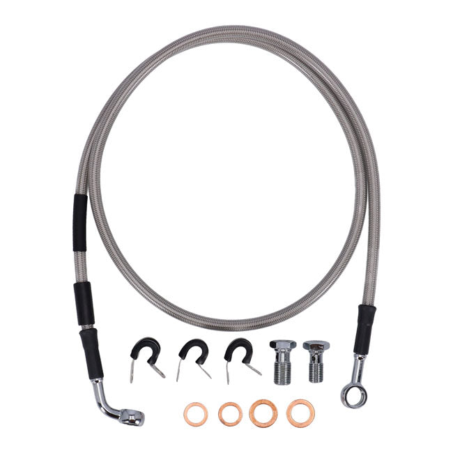 MCS by Goodridge brake line front, stainless clear coated BRAKE LINES Mcs
