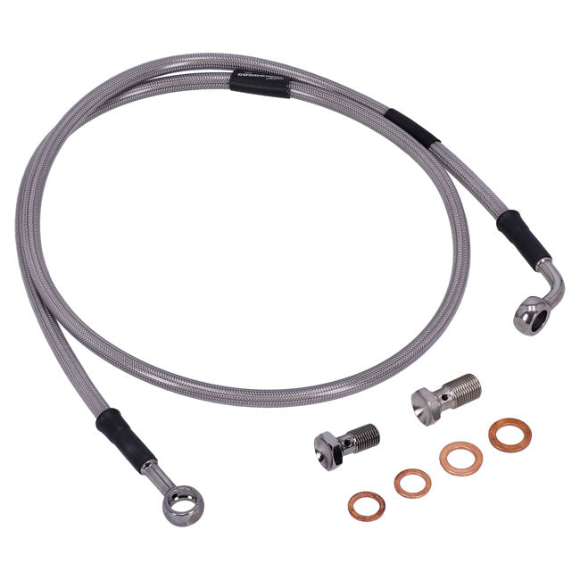 MCS by Goodridge brake line front, stainless clear coated BRAKE LINES Mcs