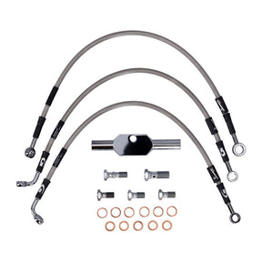 MCS by Goodridge brake line front, stainless clear coated BRAKE LINES Mcs