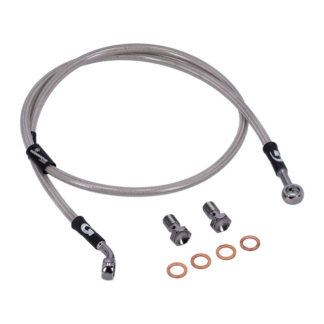 MCS by Goodridge brake line front, stainless clear coated BRAKE LINES Mcs