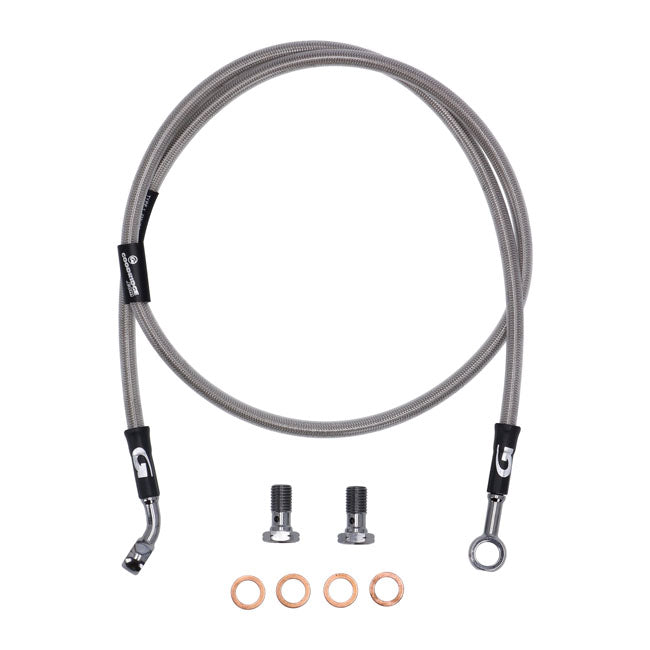 MCS by Goodridge brake line front, stainless clear coated BRAKE LINES Mcs